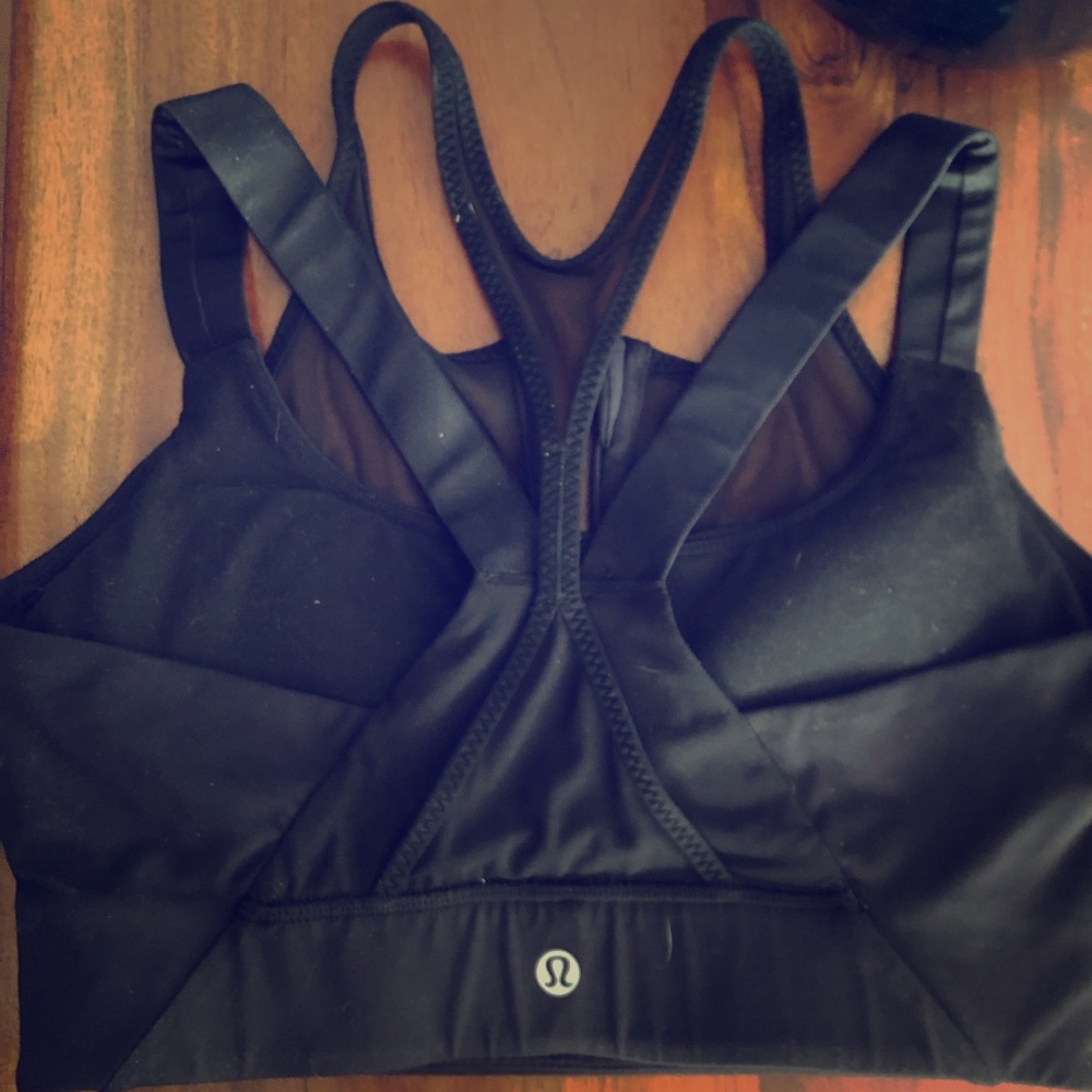Like new LuLu black zip up sports bra